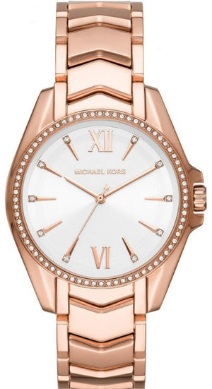 Michael Kors Whitney Quartz White Dial Rose Gold Steel Strap Watch For Women - MK6694 Authentic Buy Shop Now