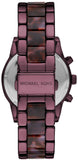 Michael Kors Ritz Chronograph Purple Dial Purple Steel Strap Watch For Women - MK6720 Authentic Buy Shop Now