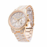 Michael Kors Ritz Three-Hand Glitz Crystals Gold Dial Gold Steel Strap Watch for Women - MK6747 Authentic Buy Shop Now