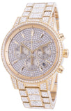 Michael Kors Ritz Three-Hand Glitz Crystals Gold Dial Gold Steel Strap Watch for Women - MK6747 Authentic Buy Shop Now