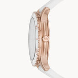 Michael Kors Runway Quartz White Dial White Rubber Strap Watch For Women - MK6853 Authentic Buy Shop Now