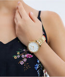 Michael Kors Layton Three Hand Mother of Pearl White Dial Gold Steel Strap Watch For Women - MK6870 Authentic Buy Shop Now