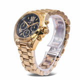 Michael Kors Bradshaw Chronograph Black Dial Gold Steel Strap Watch For Women - MK6959 Authentic Buy Shop Now