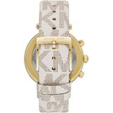 Michael Kors Tibby Multifunction Silver Dial White Leather Strap Watch For Women - MK6967 Authentic Buy Shop Now