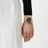 Michael Kors Everest Chronograph Blue Dial Gold Steel Strap Watch For Women - MK6971 Authentic Buy Shop Now