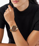 Michael Kors Everest Chronograph Brown Dial Two Tone Steel Strap Watch For Women - MK6973 Authentic Buy Shop Now