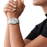 Michael Kors Layton Chronograph Silver Dial Silver Steel Strap Watch For Women - MK6976 Authentic Buy Shop Now