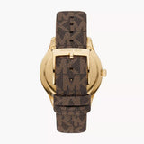 Michael Kors Runway Quartz Black Dial Brown Leather Strap Watch For Women - MK6979 Authentic Buy Shop Now