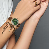 Michael Kors Camille Multifunction Green Dial Gold Steel Strap Watch For Women - MK6981 Authentic Buy Shop Now