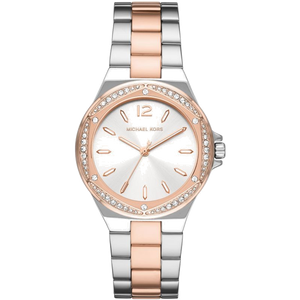 Michael Kors Lennox Three Hand Quartz Silver Dial Two Tone Steel Strap Watch For Women - MK6989 Authentic Buy Shop Now