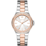 Michael Kors Lennox Three Hand Quartz Silver Dial Two Tone Steel Strap Watch For Women - MK6989 Authentic Buy Shop Now