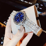 Michael Kors Lennox Three Hand Blue Dial Silver Steel Strap Watch For Women - MK6990 Authentic Buy Shop Now