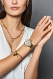 Michael Kors Camille Chronograph White Dial Gold Steel Strap Watch For Women - MK6994 Authentic Buy Shop Now