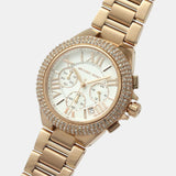 Michael Kors Camille Chronograph White Dial Rose Gold Steel Strap Watch For Women - MK6995 Authentic Buy Shop Now