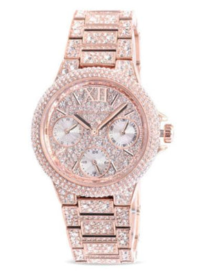 Michael Kors Camille Multifunction Crystals Rose Gold Dial Rose Gold Steel Strap Watch For Women - MK6997 Authentic Buy Shop Now