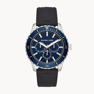 Michael Kors Cunningham Multifunction Blue Dial Black Rubber Strap Watch For Men - MK7160 Authentic Buy Shop Now