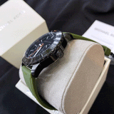 Michael Kors Cunningham Chronograph Black Dial Green Rubber Strap Watch For Men - MK7165 Authentic Buy Shop Now