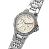 Michael Kors Camille Chronograph White Dial Silver Steel Strap Watch For Women - MK7198 Authentic Buy Shop Now