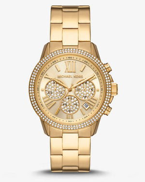 Michael Kors Bryn Pavé Quartz Gold Dial Gold Steel Strap Watch For Women - MK7199 Authentic Buy Shop Now