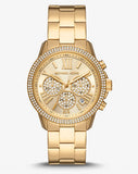 Michael Kors Bryn Pavé Quartz Gold Dial Gold Steel Strap Watch For Women - MK7199 Authentic Buy Shop Now