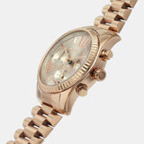 Michael Kors Lexington Chronograph Grey Dial Rose Gold Steel Strap Watch For Women - MK7217 Authentic Buy Shop Now