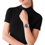 Michael Kors Lexington Chronograph Blue Dial Two Tone Steel Strap Watch For Women - MK7218 Authentic Buy Shop Now