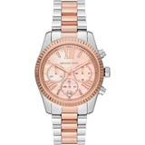 Michael Kors Lexington Chronograph Rose Gold Dial Two Tone Steel Strap Watch For Women - MK7219 Authentic Buy Shop Now