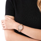 Michael Kors Lexington Chronograph Rose Gold Dial Rose Gold Steel Strap Watch for Women - MK7242 Authentic Buy Shop Now