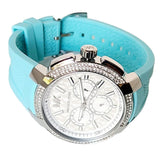 Michael Kors Sidney Multifunction Analog White Dial Turquoise Silicone Strap Watch For Women - MK7246 Authentic Buy Shop Now