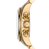 Michael Kors Bradshaw Chronograph Green Dial Gold Steel Strap Watch For Women - MK7257 Authentic Buy Shop Now