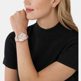 Michael Kors Layton Chronograph Rose Gold Dial Rose Gold Steel Strap Watch For Women - MK7285 Authentic Buy Shop Now