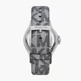 Michael Kors Lennox Quartz Black Dial Grey Leather Strap Watch For Women - MK7309 Authentic Buy Shop Now