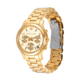 Michael Kors Runway Chronograph Gold Dial Gold Steel Strap Watch For Women - MK7326 Authentic Buy Shop Now