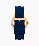 Michael Kors Lennox Three Hand White Dial Blue Silicone Strap Watch For Women - MK7333 Authentic Buy Shop Now
