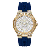Michael Kors Lennox Three Hand Crystals Silver Dial Black Silicone Strap Watch For Women - MK7247 Authentic Buy Shop Now
