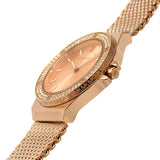 Michael Kors Lennox Three Hand Rose Gold Dial Rose Gold Mesh Strap Watch For Women - MK7336 Authentic Buy Shop Now