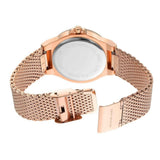 Michael Kors Lennox Three Hand Rose Gold Dial Rose Gold Mesh Strap Watch For Women - MK7336 Authentic Buy Shop Now