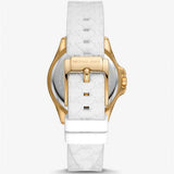 Michael Kors Mini Pilot Quartz Silver Dial White Silicone Strap Watch For Women - MK7372 Authentic Buy Shop Now