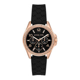 Michael Kors Mini Pilot Black Dial Black Silicone Strap Watch For Women - MK7373 Authentic Buy Shop Now