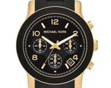 Michael Kors Runway Chronograph Black Dial Black Silicone Strap Watch For Women - MK7385 Authentic Buy Shop Now