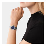 Michael Kors Lennox Three-Hand Blue Dial Silver Steel Strap Watch For Women - MK7397 Authentic Buy Shop Now