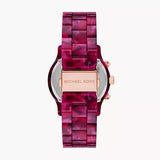 Michael Kors Runway Chronograph Red Dial Red Steel Strap Watch for Women - MK7425 Authentic Buy Shop Now
