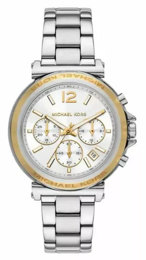 Michael Kors Maren Chronograph Silver Dial Silver Steel Strap Watch for Women - MK7495 Authentic Buy Shop Now