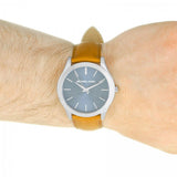 Michael Kors Slim Runway Analog Blue Dial Brown Leather Strap Watch For Men - MK8508 Authentic Buy Shop Now