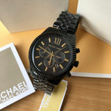 Michael Kors Lexington Chronograph Black Dial Black Steel Strap Watch for Men - MK8603 Authentic Buy Shop Now