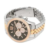 Michael Kors Lexington Chronograph Crystals Black Dial Two Tone Steel Strap Watch for Men - MK8714 Authentic Buy Shop Now