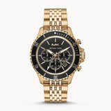 Michael Kors Bayville Chronograph Black Dial Gold Steel Strap Watch For Men - MK8726 Authentic Buy Shop Now