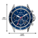 Michael Kors Bayville Chronograph Blue Dial Grey Steel Strap Watch For Men - MK8727 Authentic Buy Shop Now