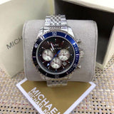 Michael Kors Bayville Chronograph Black Dial Silver Steel Strap Watch For Men - MK8749 Authentic Buy Shop Now