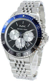Michael Kors Bayville Chronograph Black Dial Silver Steel Strap Watch For Men - MK8749 Authentic Buy Shop Now